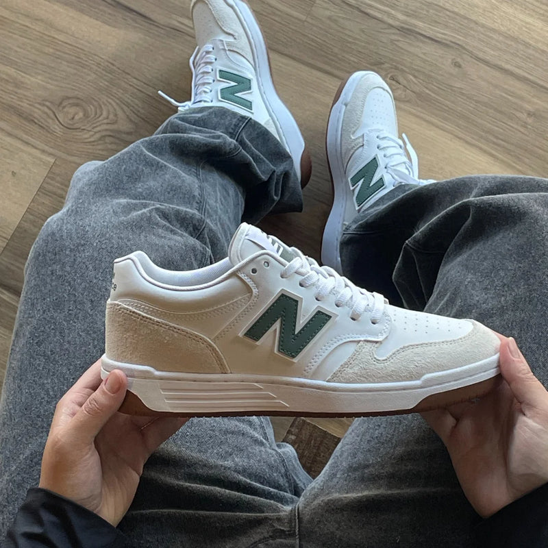 New Balance 480 Low Branco Verde Cinza