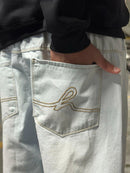 Calça Jeans Hocks Baggy Cinza Claro