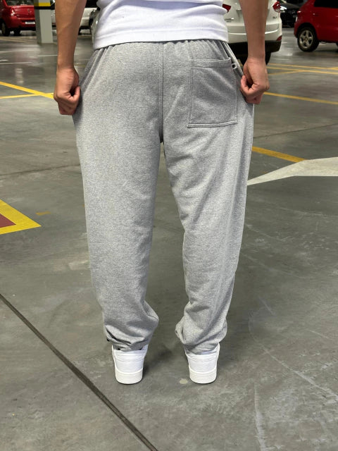 Calça de Moletom Baggy Cinza Mescla Basic