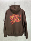 Moletom Canguru Plano C Hoodie Flames Marrom