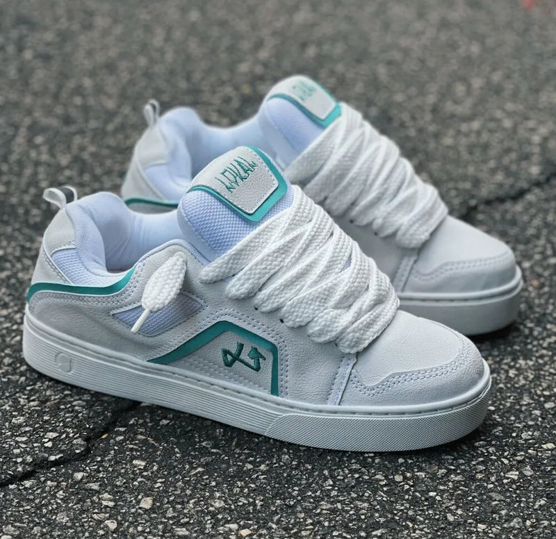 Tênis lokal big branco verde agua