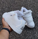 Tênis lokal tag branco refletivo prata